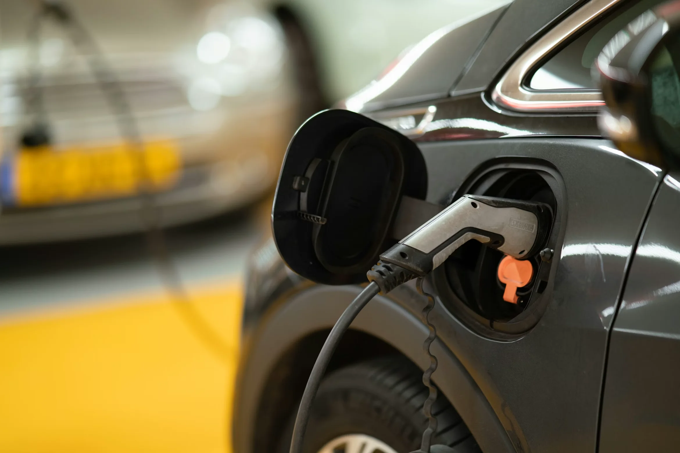 EV charging station in operation